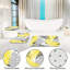 Ensemble de 3 tapis de salle de bain à motif de feuilles de palmier tropical jaune