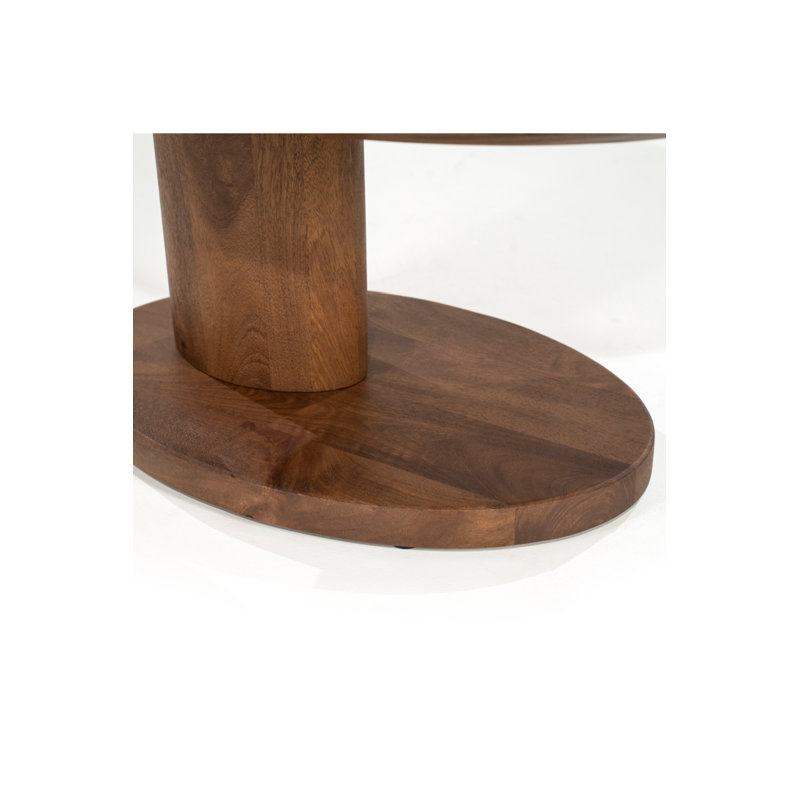Novia Solid Wood Coffee Table, Light Brown, 14" H x 35" L x 24" W