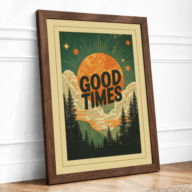 Good Times Retro - Framed Print, A1 - 84.1 x 59.4 cm, Walnut