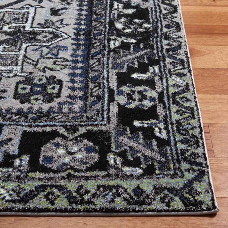 Tapis oriental gris clair / gris foncé Ceana, Carré 6 pi 7 po