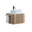 Meuble-lavabo Erba 24 pouces avec lavabo, armoire murale couleur miel avec porte-serviettes offert, lavabo ovale en céramique à rayures, sans bonde ni robinet, préassemblé-1096747953-1096747956