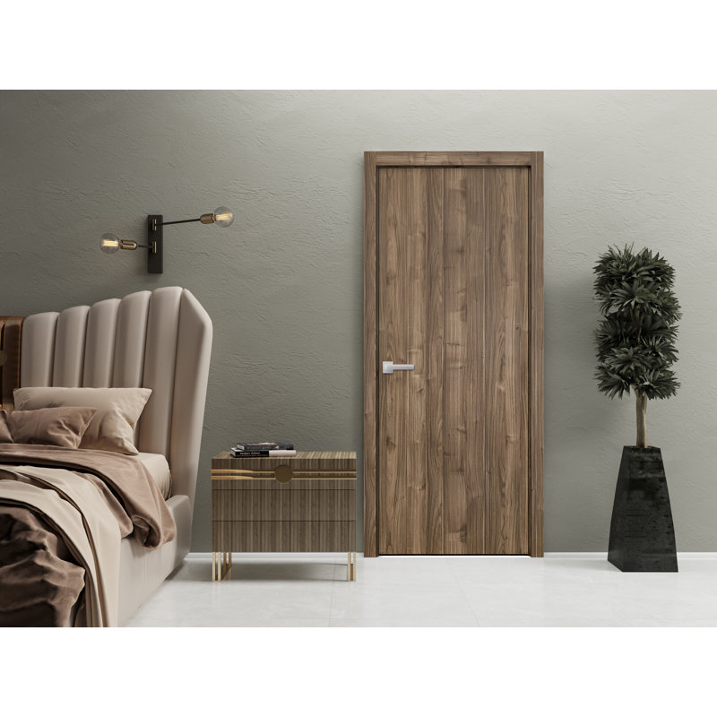 Porte standard lambrissée Planum, 36 po x 84 po, Noyer