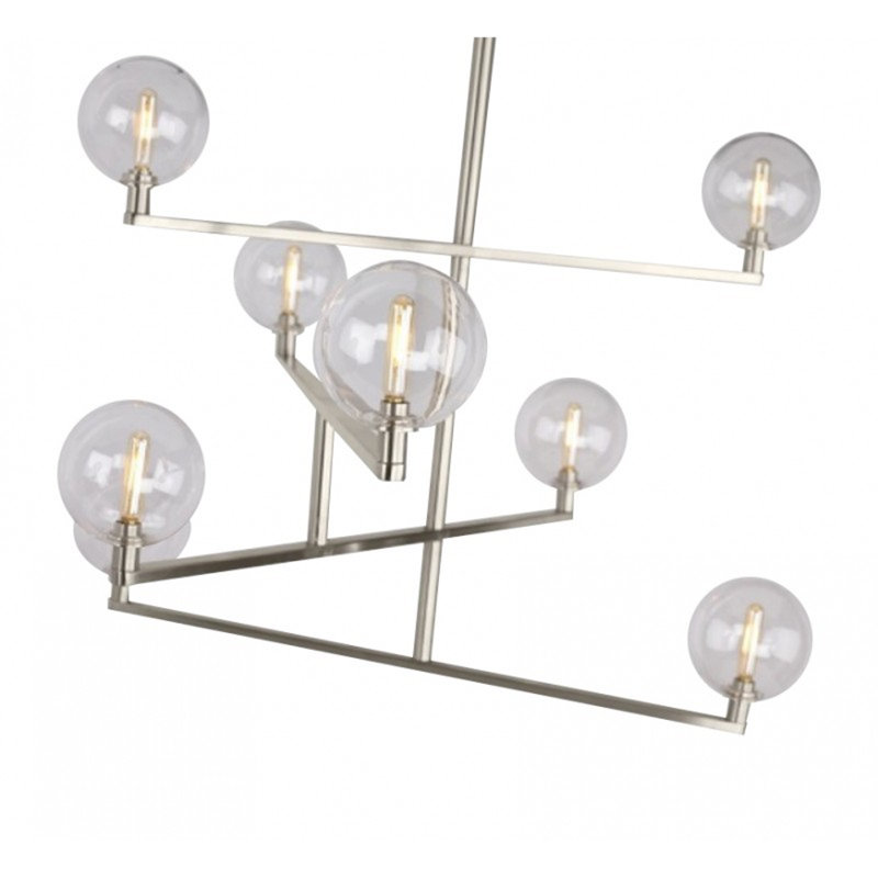 Lustre asymétrique Catelaya, Acier noirci, Transparent, H 38 po x l 31 po x P 31 po