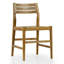 Ensemble de 2 chaises de salle à manger d'intérieur/extérieur Blas en teck clair avec siège et dossier à lattes-669296193