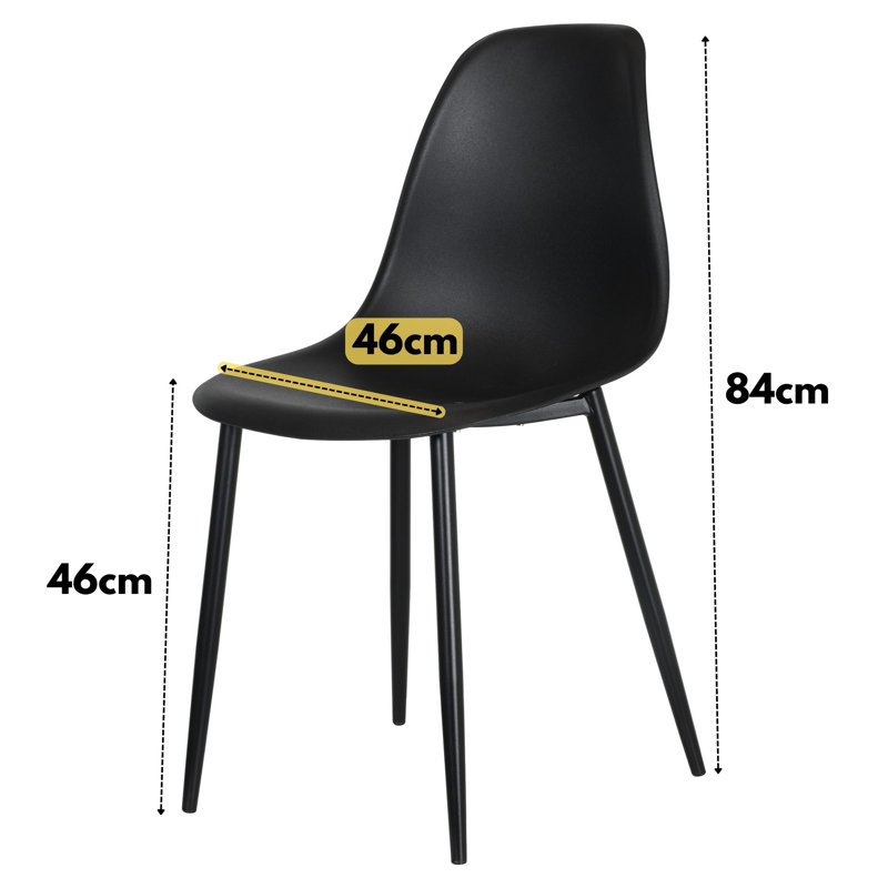 Aspen 5-Piece Casual Dining Set - Compact Square Table & 4 Curved Plastic Chairs, Black, Gray