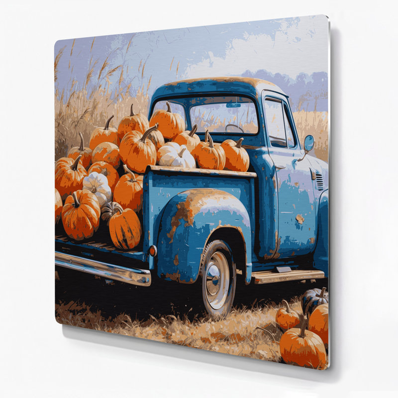 Art mural en métal de l'Action de grâce rétro avec citrouilles