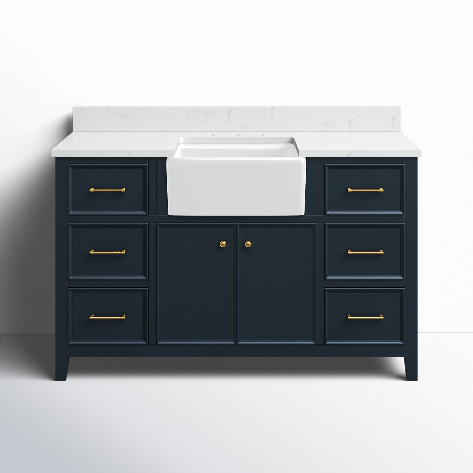 Aisa 54" Single Bathroom Vanity, Indigo Blue/Brushed Gold