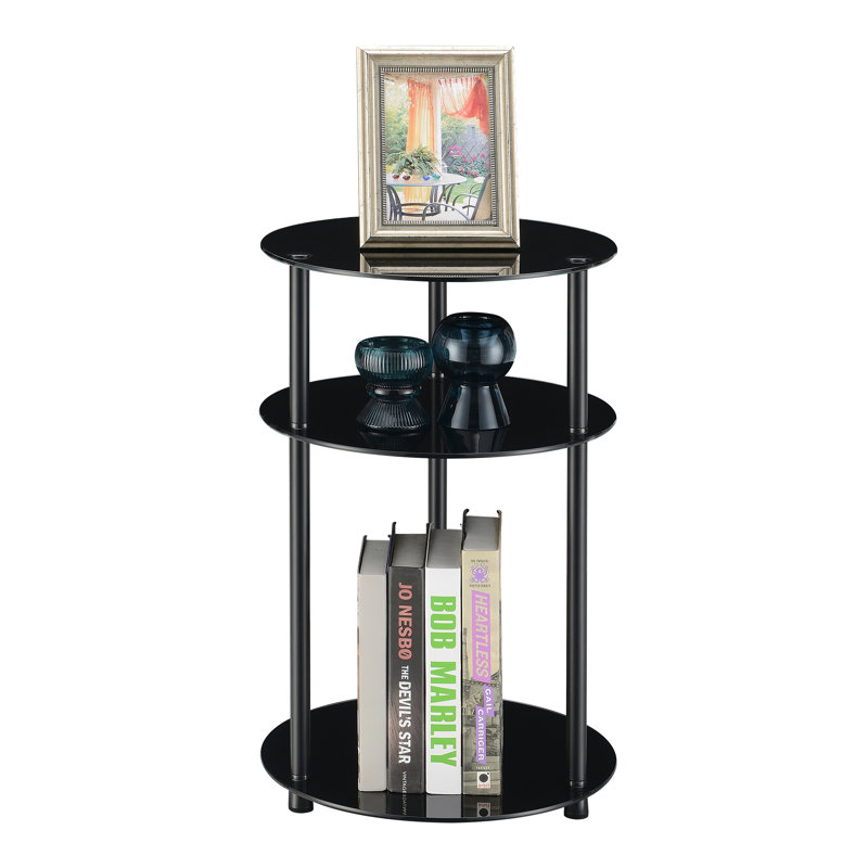 Beckett Glass Top End Table, Black