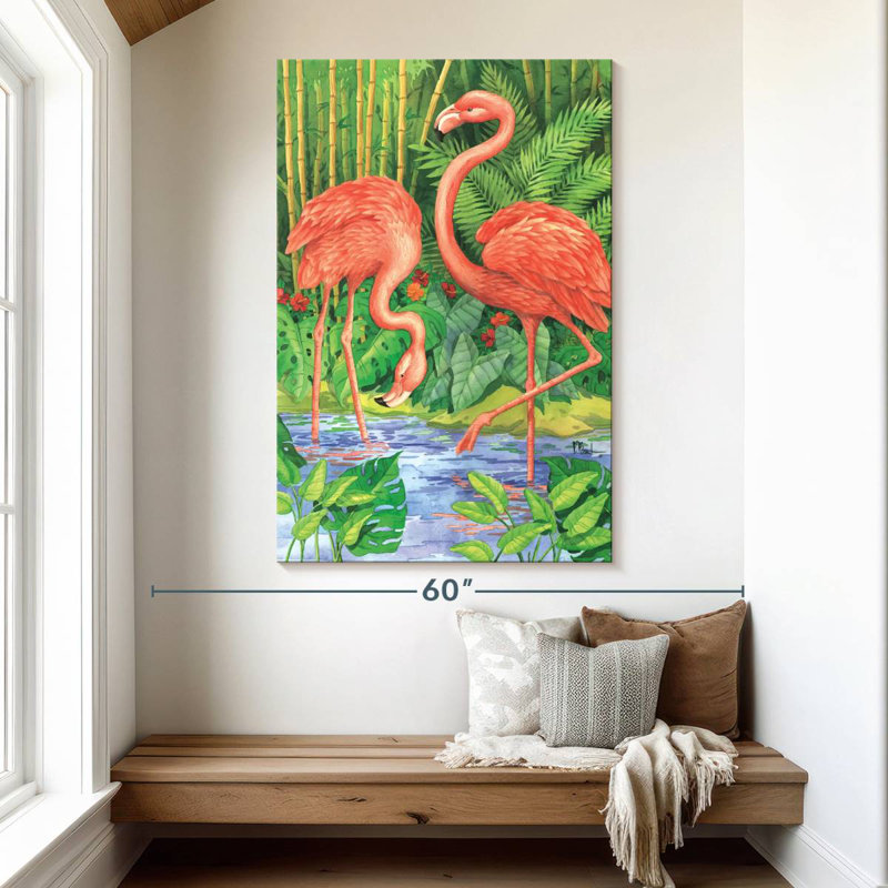 Brampt Bamboo Flamingo, 51" H x 34" W