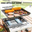 Outsunny Gas Plancha Barbecue Grill with 2 Burners, 4.8kW, Silver