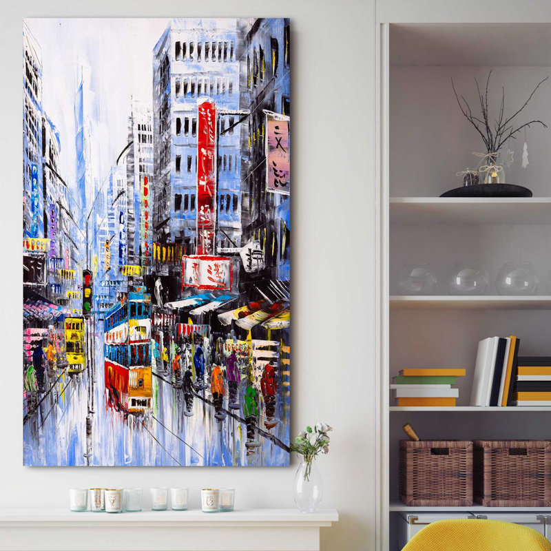 « city streets », reproduction d’impression sur toile tendue, H 30 po x l 18 po x P 1 po