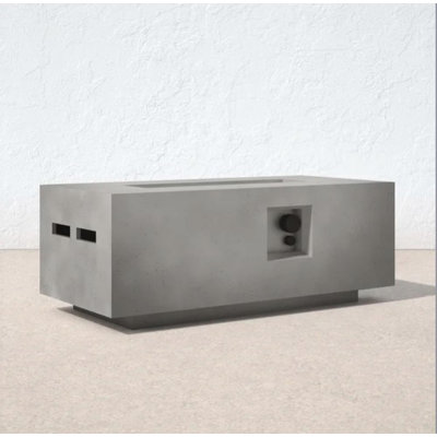 Concrete Propane Outdoor Fire Pit Table(Gray Concrete)