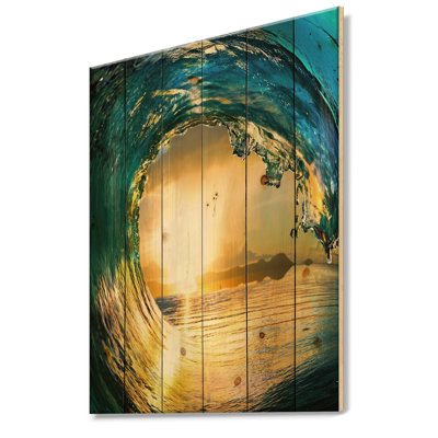 " Colored Ocean Waves Falling Down II "