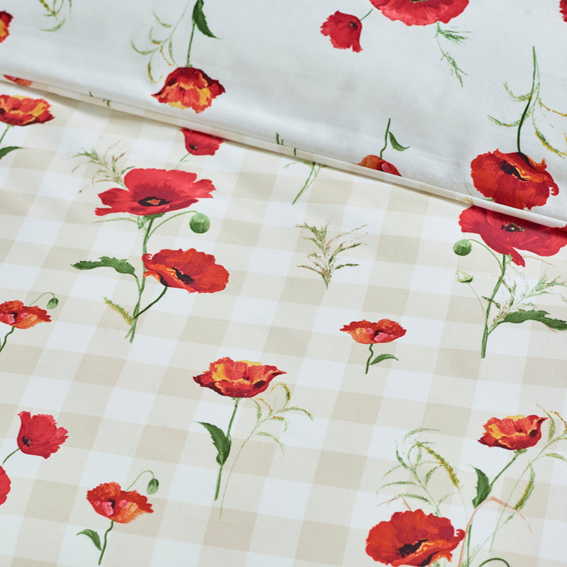 Poppy Floral Reversible Duvet Cover Set, Single