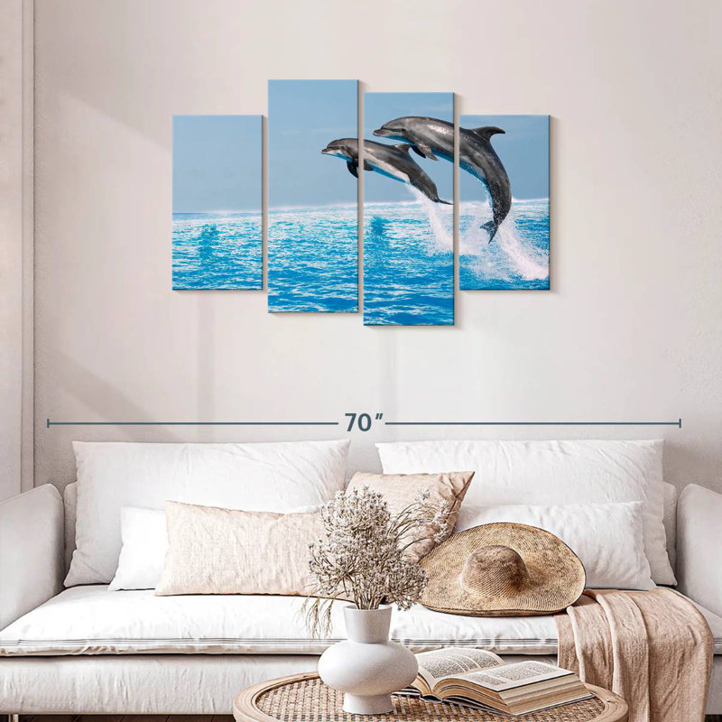 Brampt Two Leaping Dolphins, 27" H x 43" W