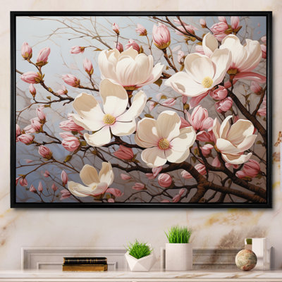 Blanc, rose, magnolia Magnolia Symphony I - art sur toile Magnolias