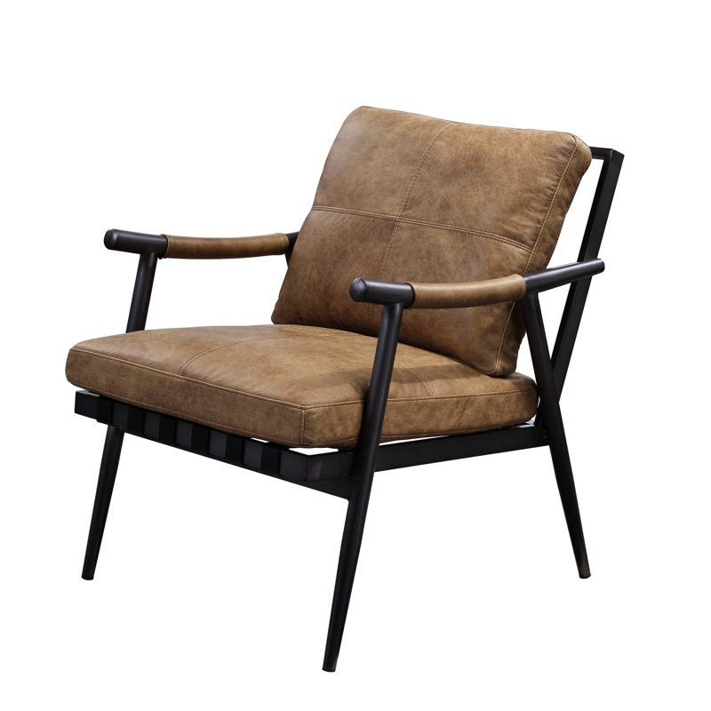 Fauteuil inclinable en cuir confortable - Pieds de tabouret d'appoint en châtaignier et en métal pour plus de polyvalence