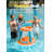 Inflatable Pool Float Set Volleyball Net & Basketball Hoops, Orange-97843304