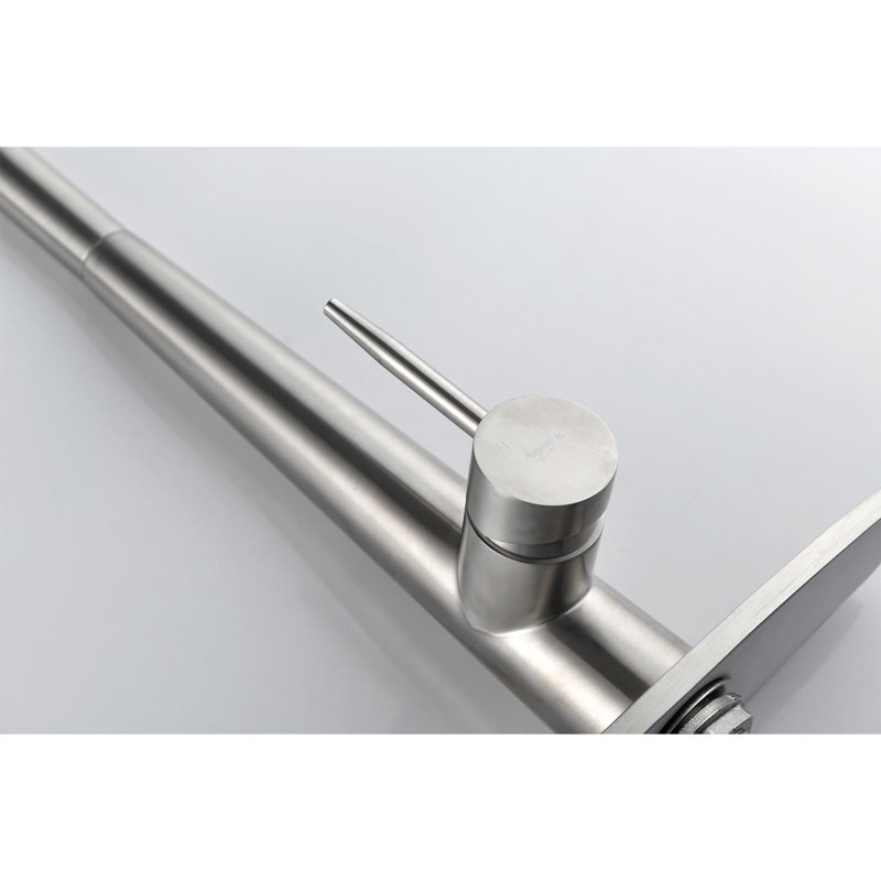 Robinet d'évier de cuisine rétractable à poignée simple en acier inoxydable, conception en nickel brossé, buse haute rotative à 360 °, trois modes de sortie d'eau pour différentes utilisations, commande à levier, traitement de la saleté