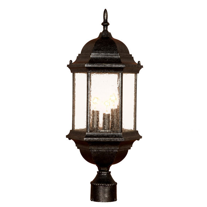 Pruitt Lantern Head, Matte Black, Clear Seeded