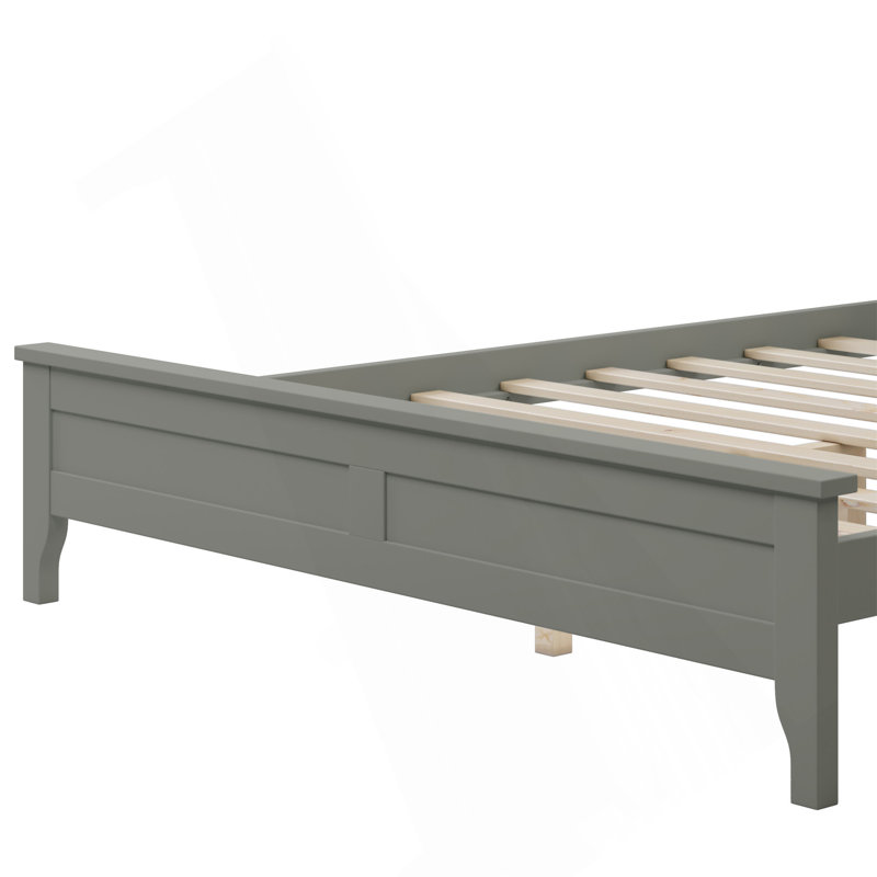 Wood Platform Bed, Gray, Full