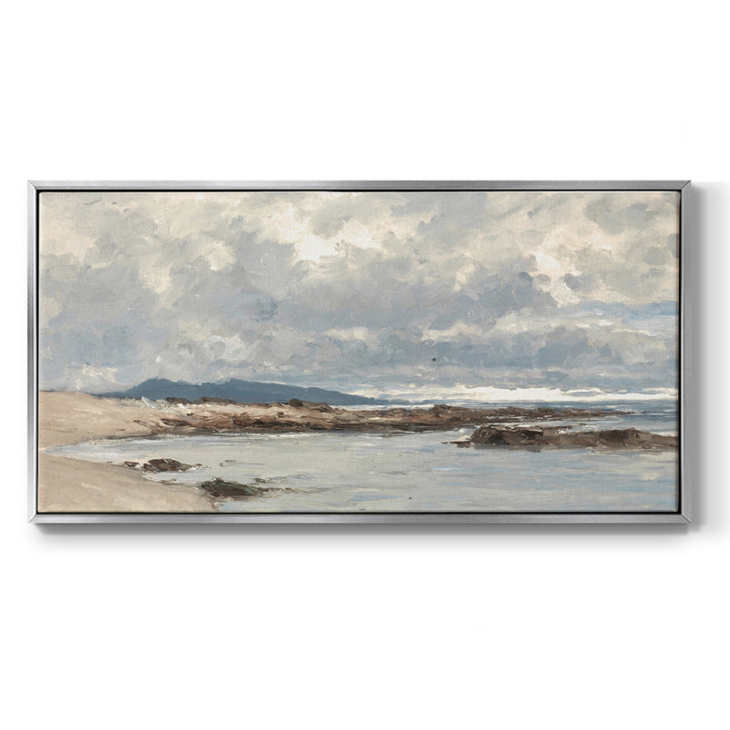 Nautical Series-CDXVII- Toile tendue avec châssis tendue, prête à être accrochée, Argent argent, H 21 po x l 41 po