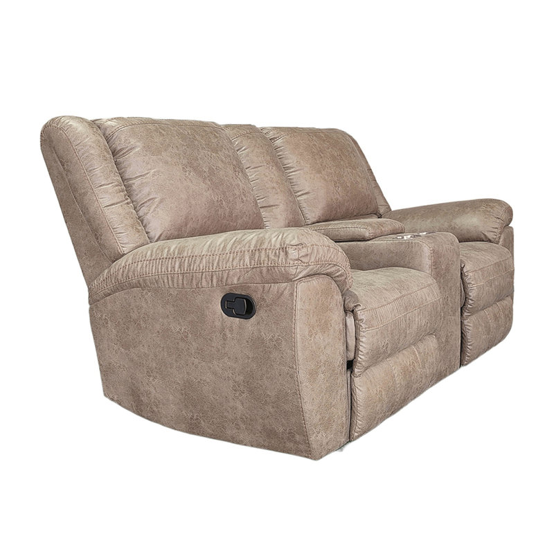 77.4" W Transitional Loveseat, Brown