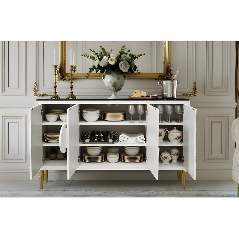Armoire de rangement 63 "avec portes et tablettes - armoire de rangement pour bureau, armoire de chambre à coucher, armoire de rangement pour couloir, console