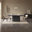Ensemble de table de salle à manger 86,61 "moderne ovale noir avec 4 chaises pour la cuisine, le bar et le salon-236843662-236843657