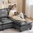  118" Faux Leather Modular U Shape Sectional Sofa with 2 Ottomans-398069700