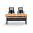 Lueseal Rectangle 2 Person Flip Top 72'' L Modular Training Table and Chair Set with Casters and Modesty Panel and Cable Management