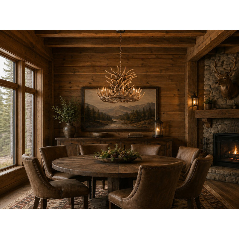 Whitson 9 - Light Brown Antler Chandelier