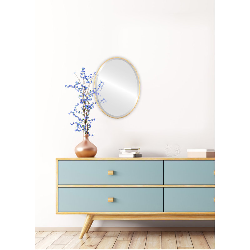 Bugarin Oval Mirror, 18.62" H x 24.62" W, Gold Leaf
