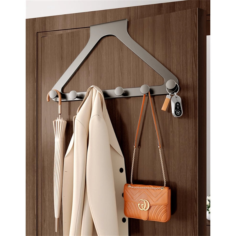 Porte-crochet en alliage d'aluminium au-dessus de la porte, H 8,6 po x l 5,7 po x P 1,18 po