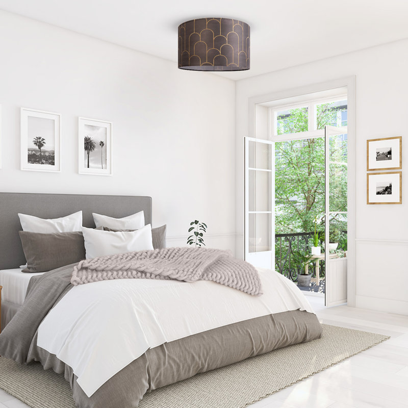 Aichele Fabric Flush Ceiling Light