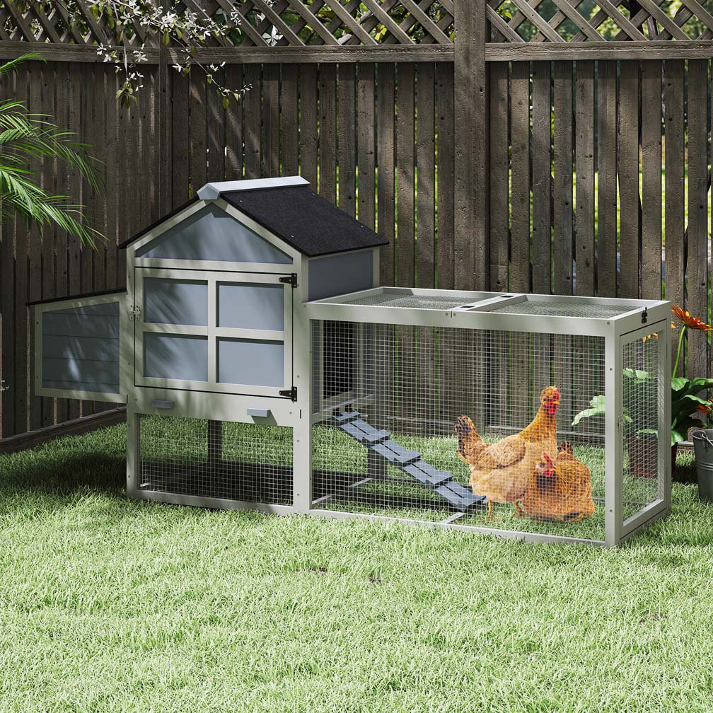 Archie & Oscar™ Wooden Chicken Coop, 2-Tier Backyard Hen House with ...
