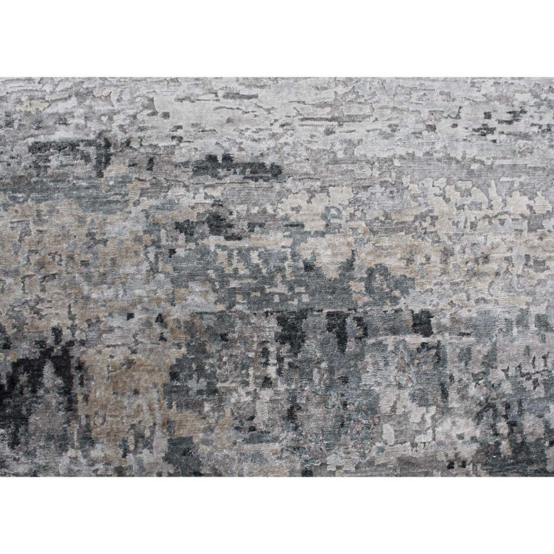 Tapis gris / brun noué à la main de haute qualité