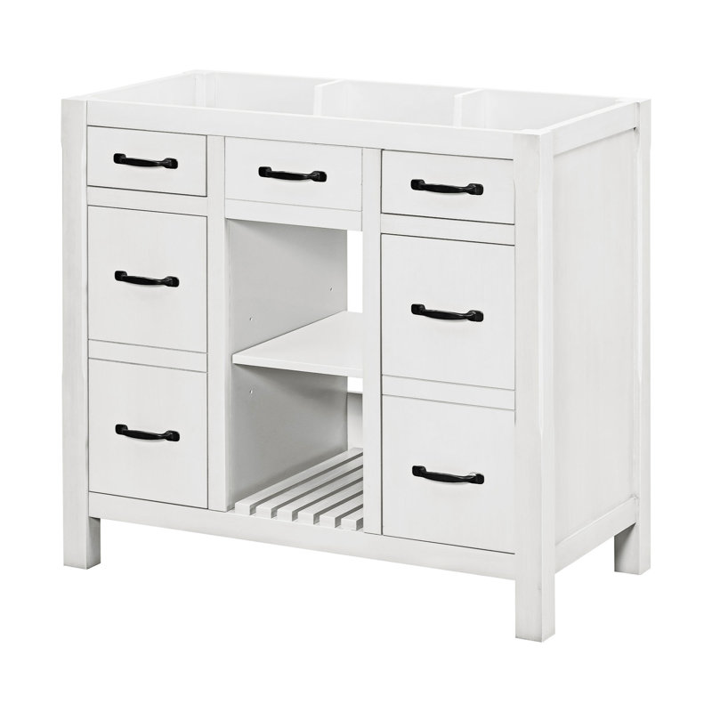 Base de meuble-lavabo simple 35,51 po seulement, Blanc