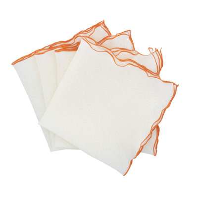 Serviette en lin festonnée à bords festonnés 21 po