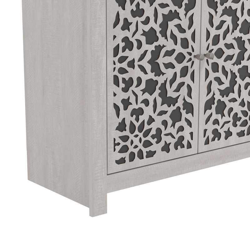 Buffet de 58,4 po Arrastia, Chêne gris cendré / noir