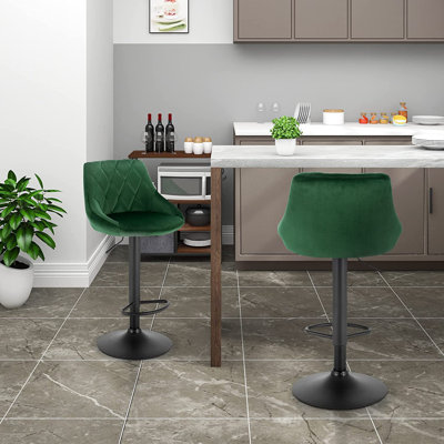Paynter Swivel Upholstered Adjustable Height Counter Stool with Metal Frame