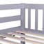 Lit superposé gris double avec lits amovibles et 2 tiroirs pratiques - finition en bois d'hévéa-255949983