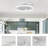 19" White Feather Bedroom Fan Light With Remote Control, Dimmable, 7 Blades, Reversible DC Motor, With LED Light