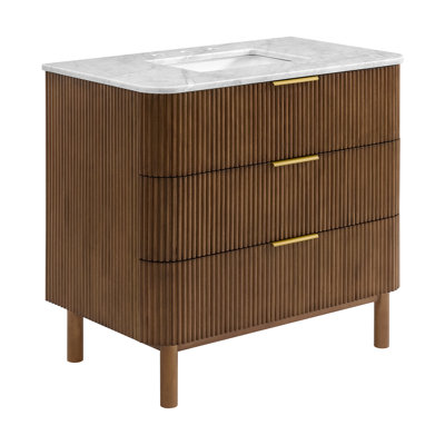 Nova 36" Marble Top Single Sink Bathroom Vanity