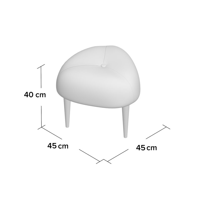 Solid + Manufactured Wood Accent Stool, Beige