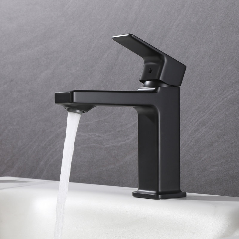 Robinet de salle de bain moderne à poignée simple 7,17 "avec aérateur amovible, Matte Black