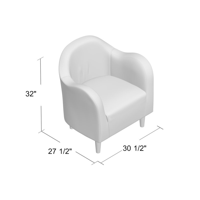 Fauteuil demi-tonneau l 30,5 po Tangier, Similicuir quarry