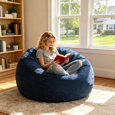 Pouf adulte de 52 pouces avec housse amovible et lavable et rembourrage en mousse haute densité.