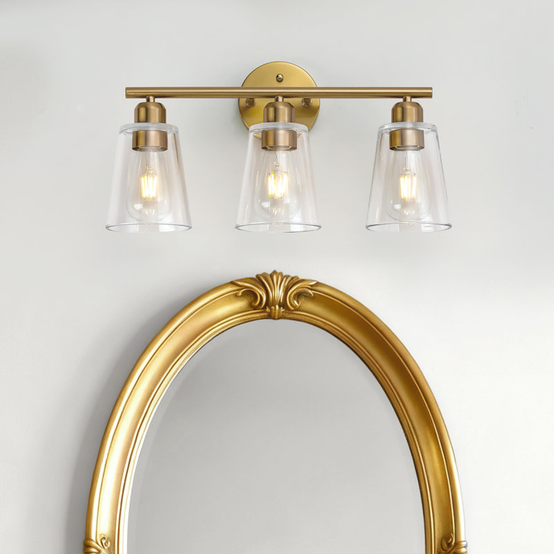 19 Inch 3-Light Antique Brass Modern Vanity Light, Antique Brass, 3 Lights