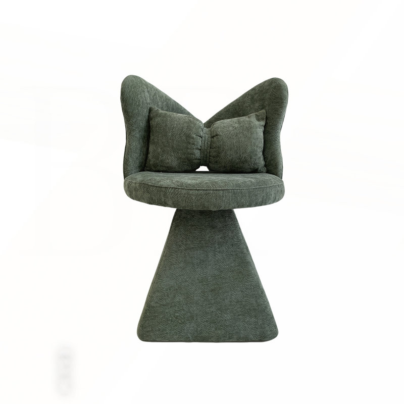 Fauteuil de coiffeuse pivotant avec dossier papillon, Vert